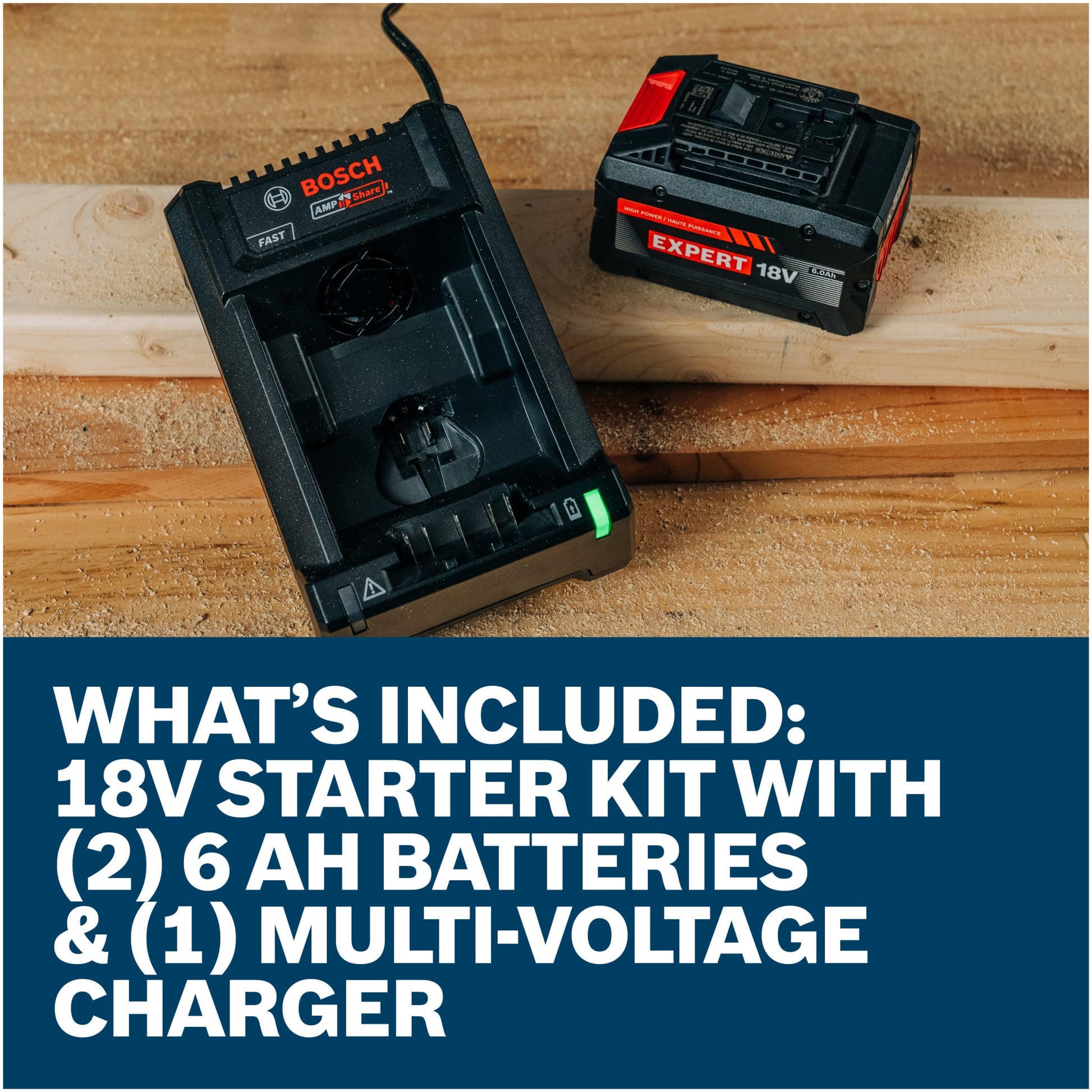 Bosch 18V Starter Kit with 2 Expert 6 Ah and 12v/18v Multi-Voltage Charger GXS18V-26N26X