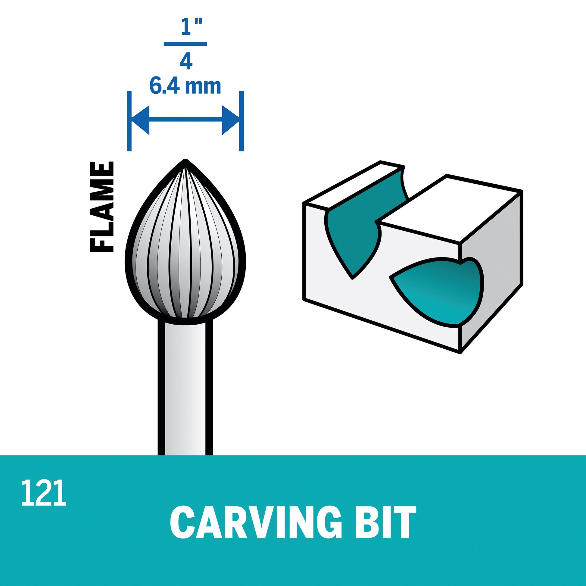 Dremel 1/4 in. Carving Bit 121