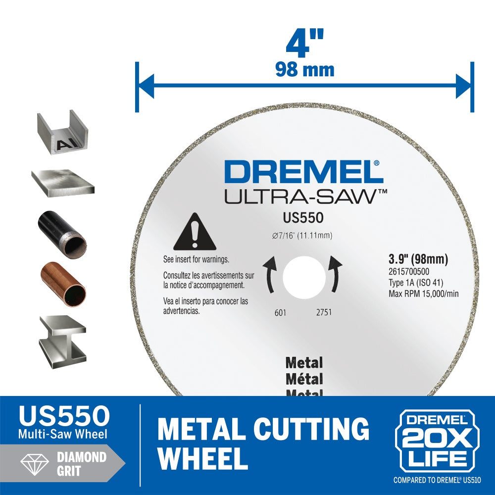 Dremel Ultra-Saw 4 in. Diamond Grit Metal Cutting Wheel US550-01