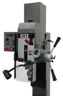 Jet JMD-45VSPFT Variable Speed Geared Head Square Column Mill Drill with Power Downfeed & Newall NMS300 2-Axis DRO 351156