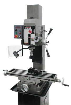 Jet JMD-45VSPFTVariable Speed Geared Head Square Column Mill Drill with Power Downfeed & Newall NMS300 2-Axis DRO 351164