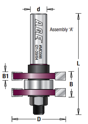 Amana Tool AGE Tongue & Groove Assembly MD366