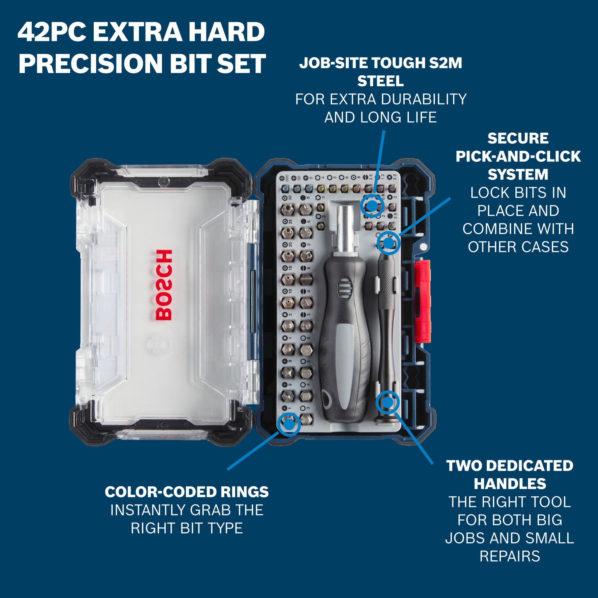 Bosch 42pc Extra Hard Precision Bit Set PB4042