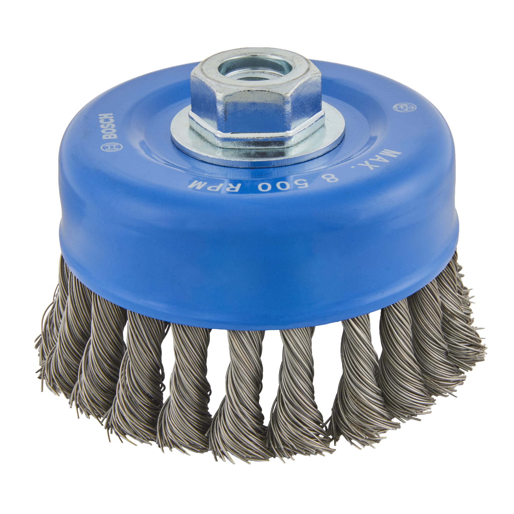 Bosch 4" Cup Brush, Knotted, Carbon Steel WBS510