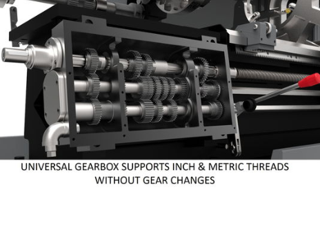 Jet Elite 17x40 Large Spindle Bore Geared Head Lathe With Taper Attachment and Collet Closer, EGH-1740 892502