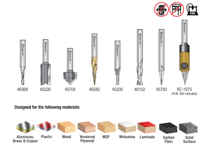 Amana Tool 8 pc CNC Signmaking Starter Set AMS-178