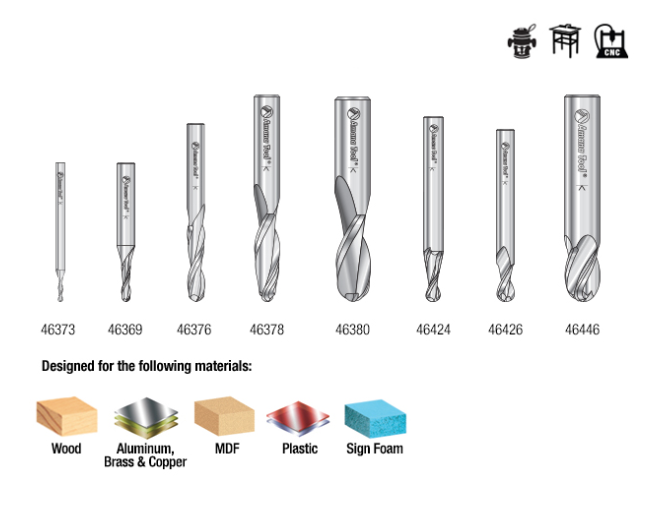 Amana Tool 8 pc Ball Nose Collection Set AMS-180