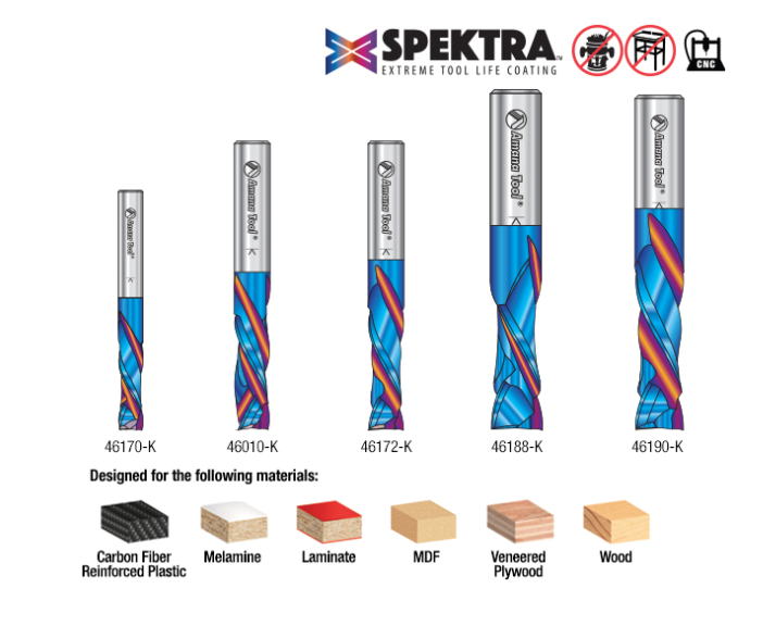 Amana Tool 5 pc SC Compression, Spektra Set AMS-182-K