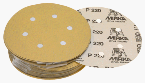 Mirka Gold 3 in. 80G 6 Hole Grip Vacuum Disc, Qty 50 23-634-080