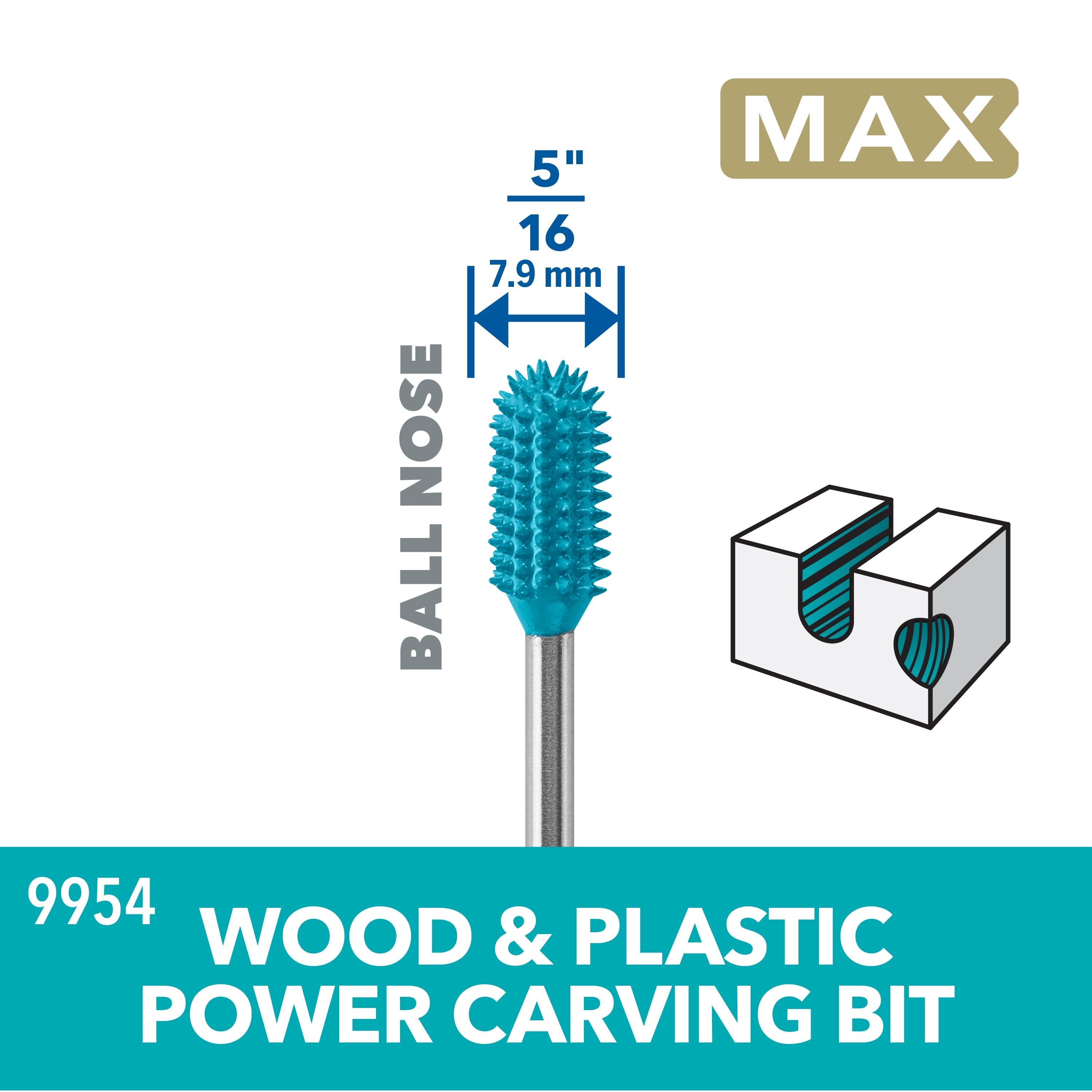 Dremel 5/16 in. Max Power Carving Bit 9954