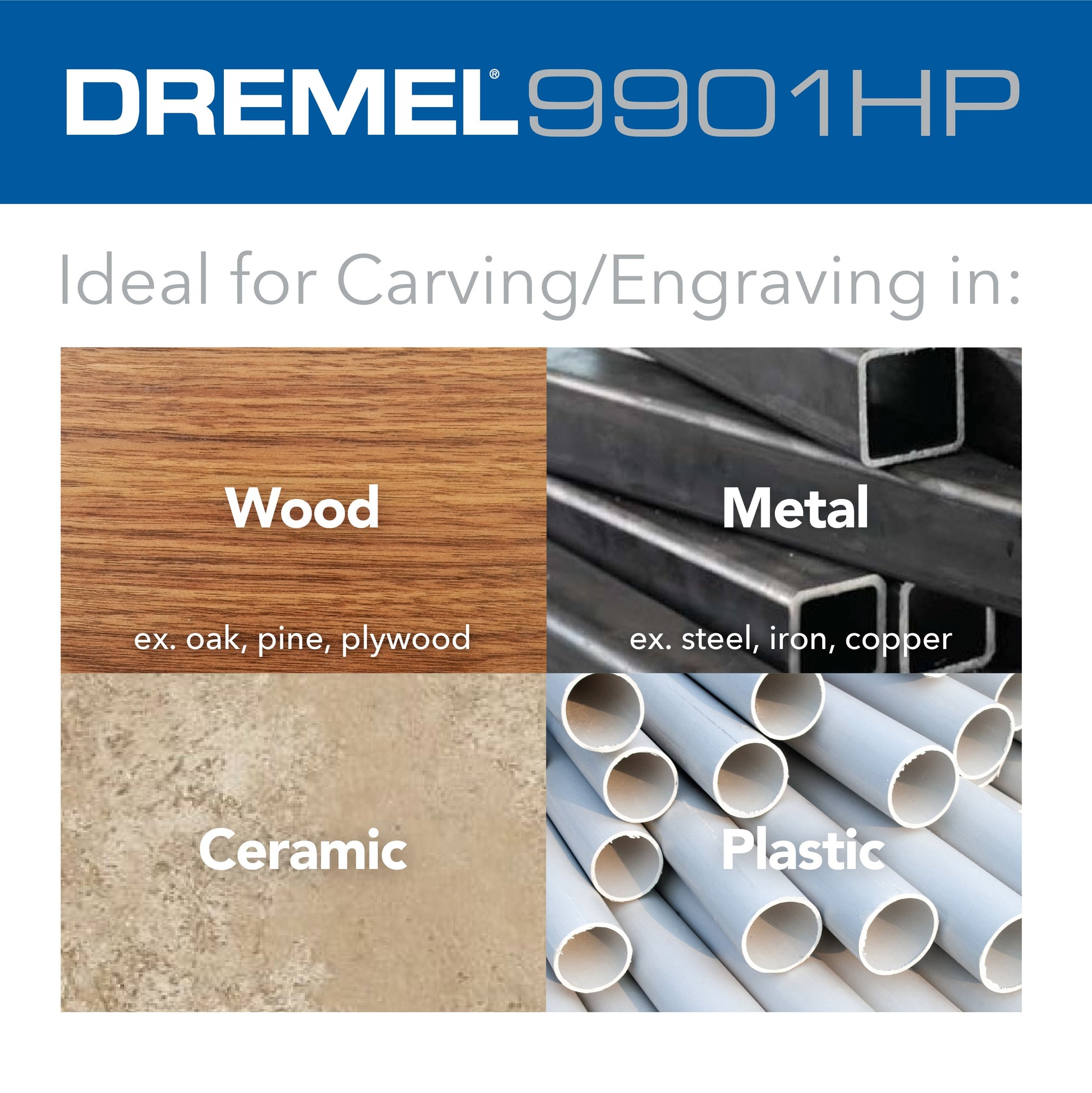 Dremel 1/8 in. Cylinder Shape Tungsten Carbide High Performance Rotary Carving Bit 9901HP