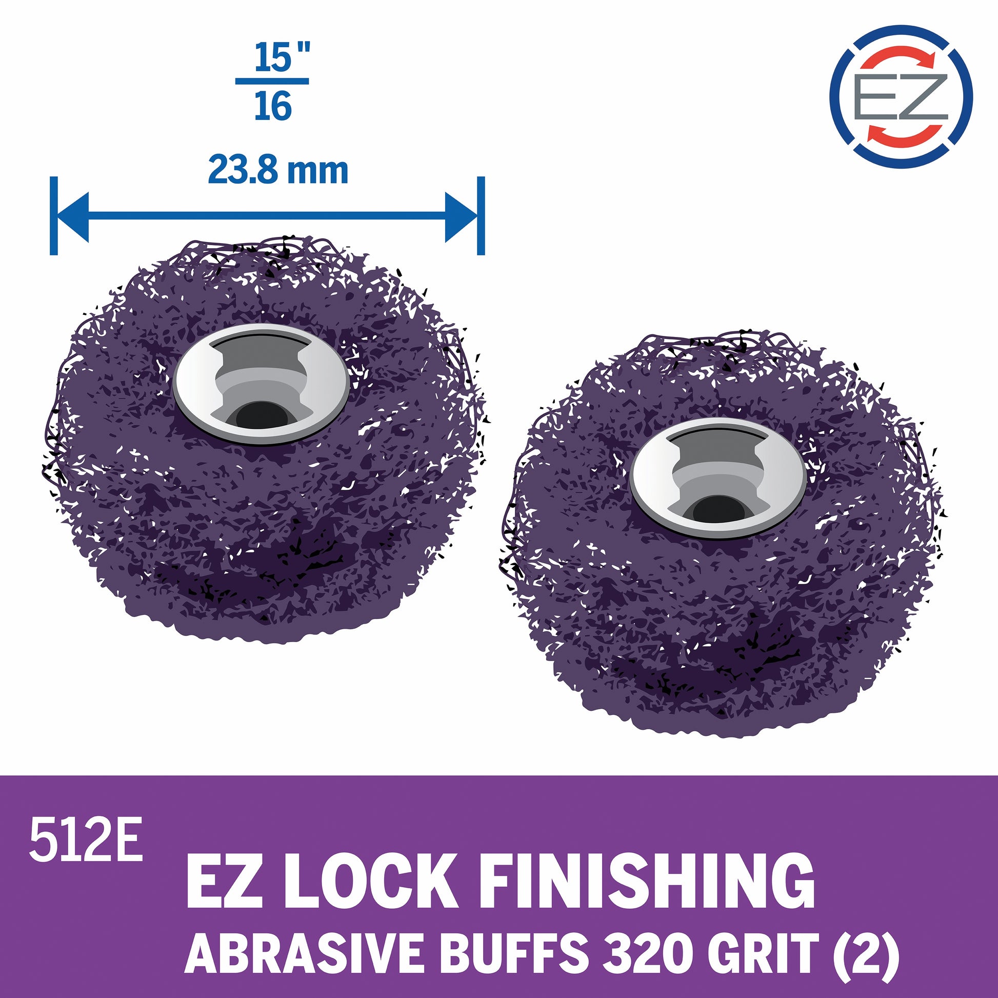 Dremel 15/16 in. EZ Lock Finishing Abrasive Buff 320 Grit, 2-Pack 512E