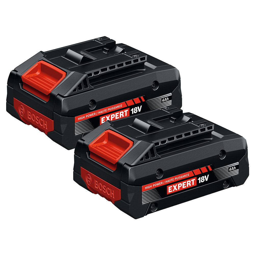 Bosch 18V EXPERT Lithium-Ion 4 Ah High Performance Battery, 2-Pack EXBA18V-40-2PK