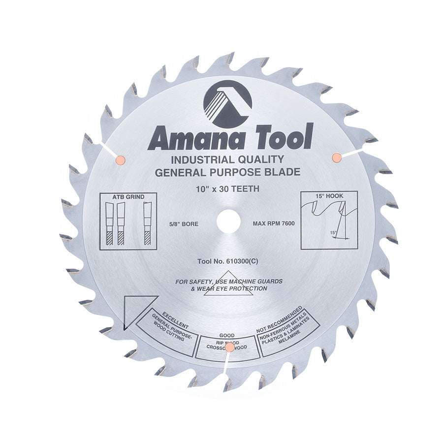 Amana Tool 10 in /30T Ripping A.T.B. Grind 610300