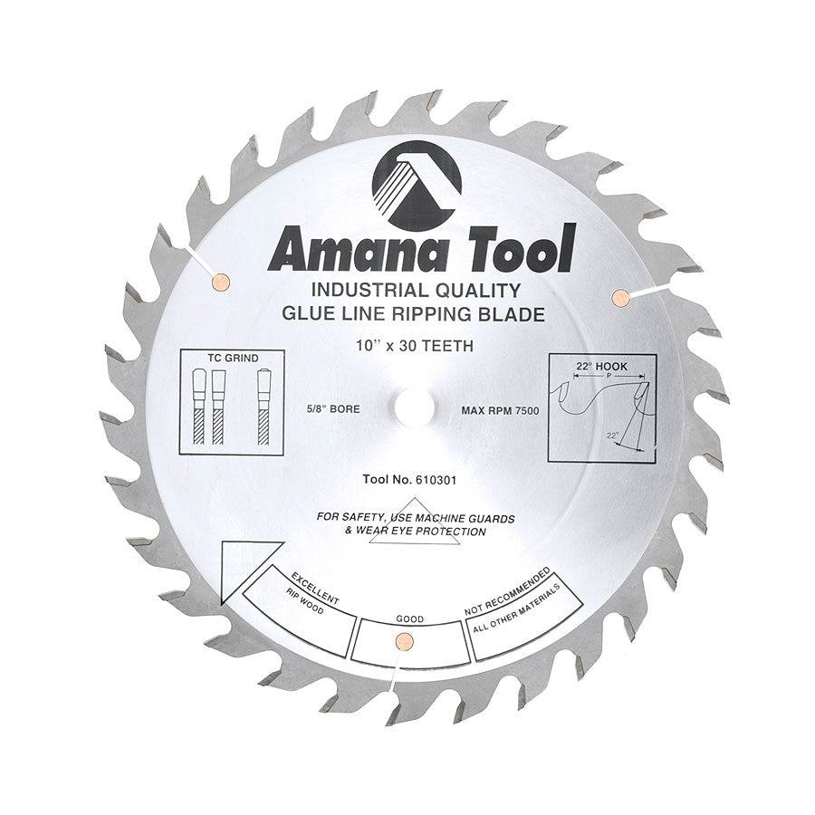 Amana Tool 10 in /30T Glue Joint RIP T.C.G. 610301