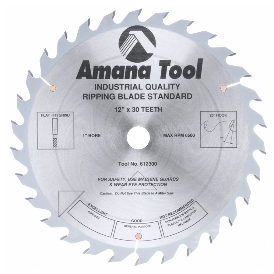 Amana Tool 12 in /30T Ripping Straight Grind 612300