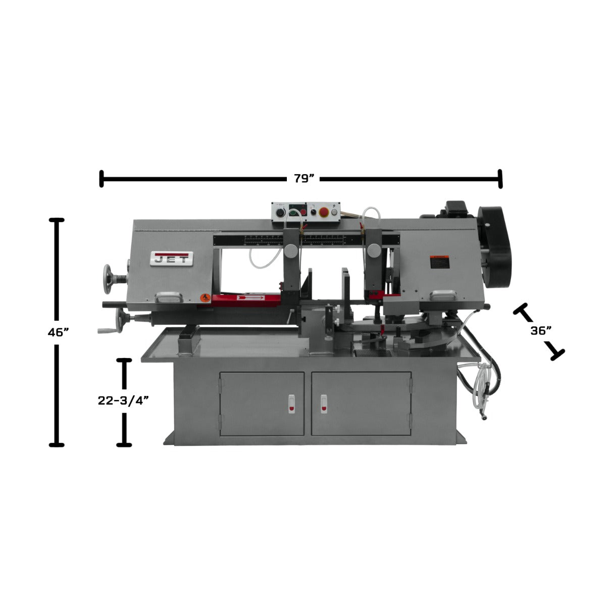 Jet MBS-1018-1, 10 in. x 18 in. Horizontal Dual Mitering Bandsaw 1HP, 230V, 1Ph 413411