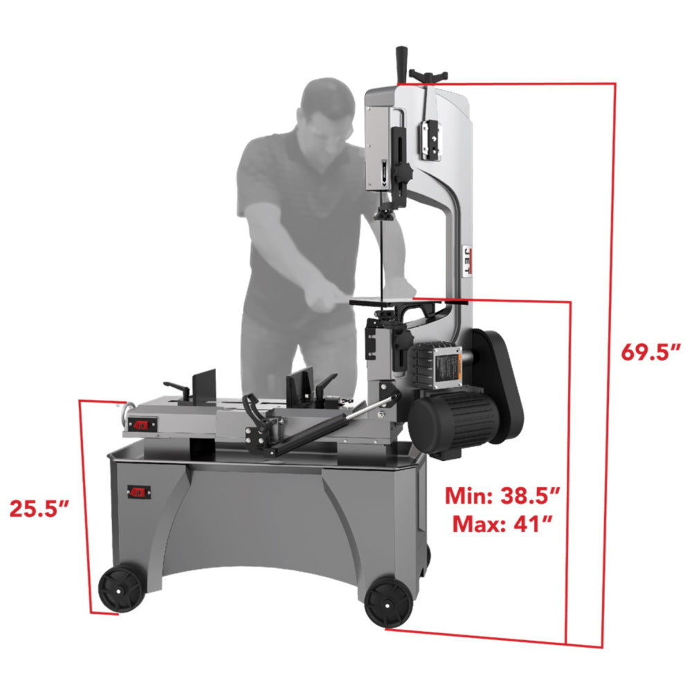 Jet 7 x 12 in. Deluxe Horizontal/Vertical Bandsaw HVBS-712D 414560