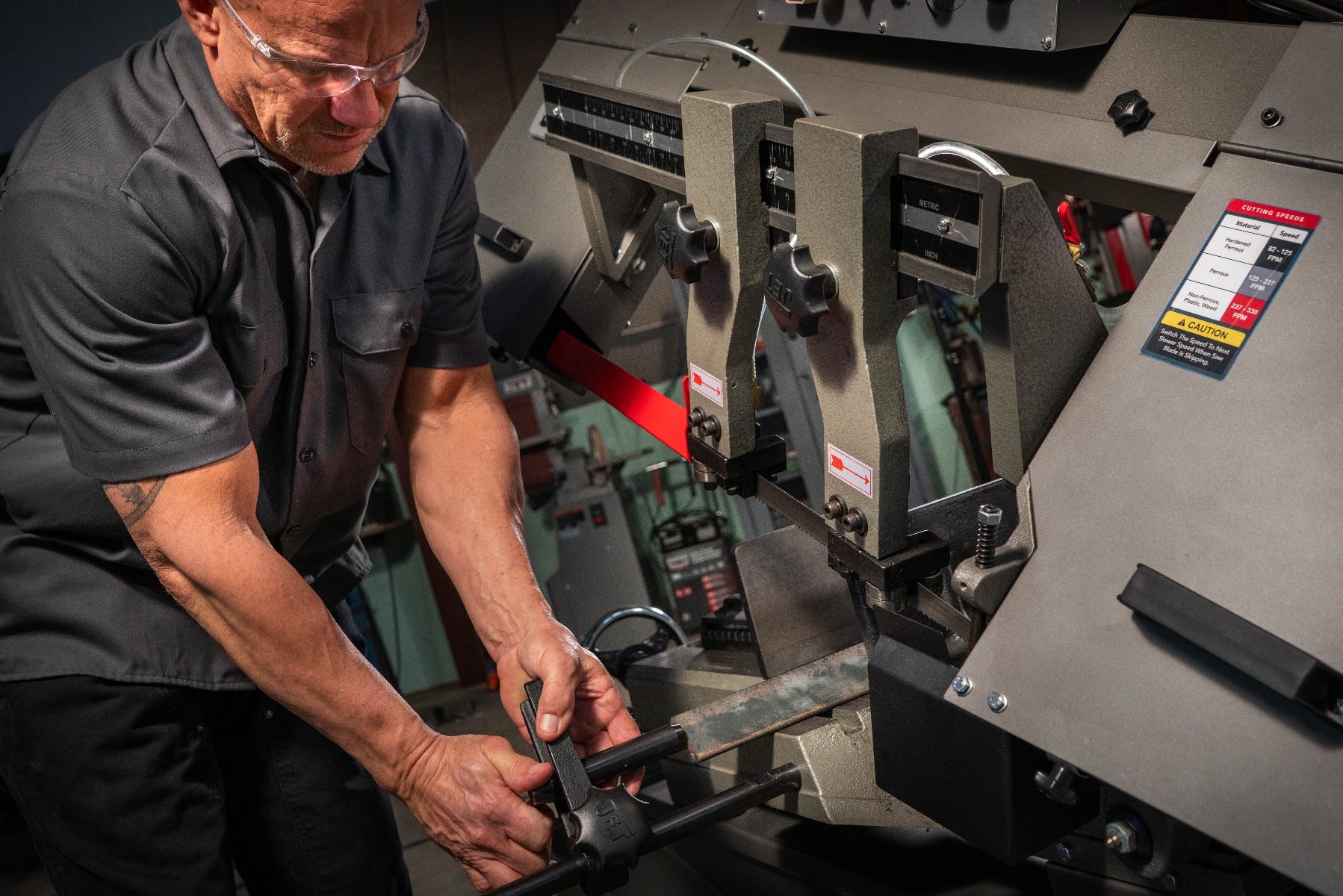 Jet HBS-916EVS, 9 in. x 16 in. EVS Horizontal Bandsaw CSA Approved 1-1/2HP, 115V, Single Ph 424469