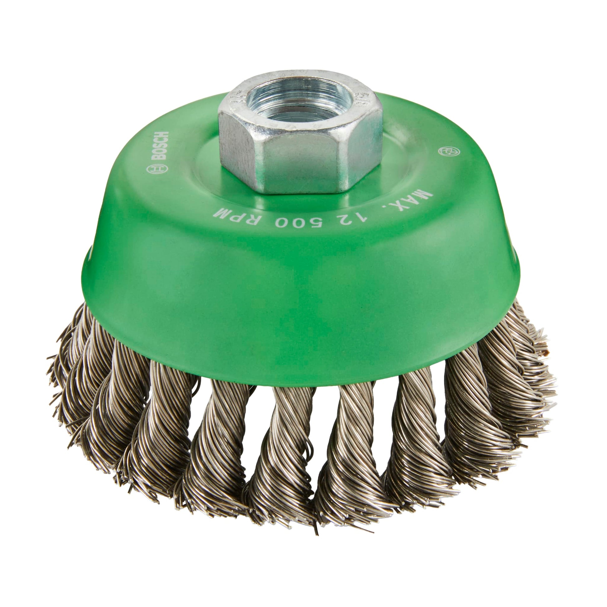 Bosch 3-1/2" Cup Brush, Knotted, Stainless Steel WBS504