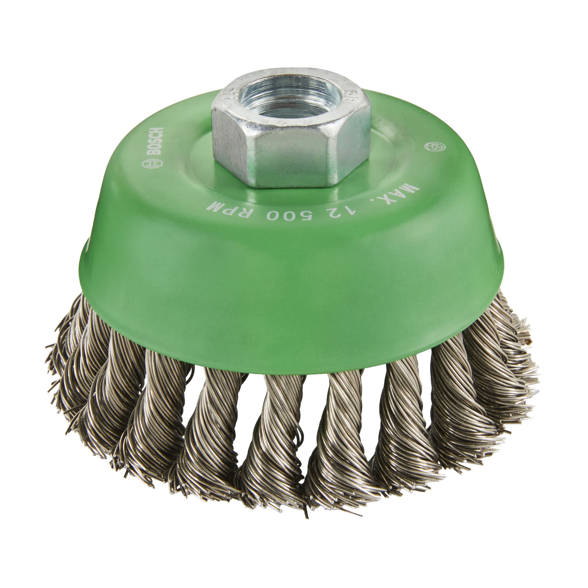 Bosch 3-1/2" Cup Brush, Knotted, Stainless Steel WBS504