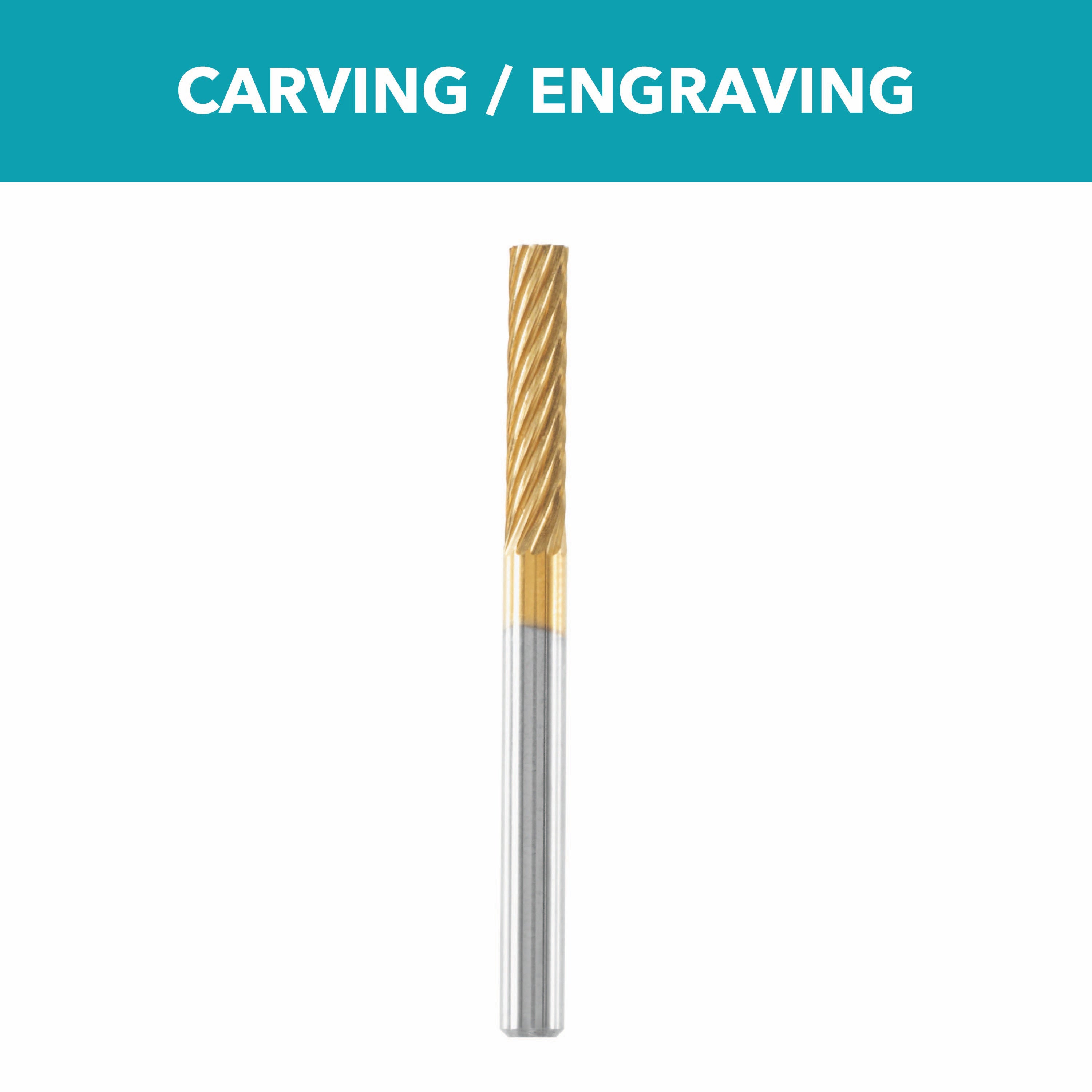 1/8 in. Cylinder Shape Tungsten Carbide High Performance Rotary Carving Bit