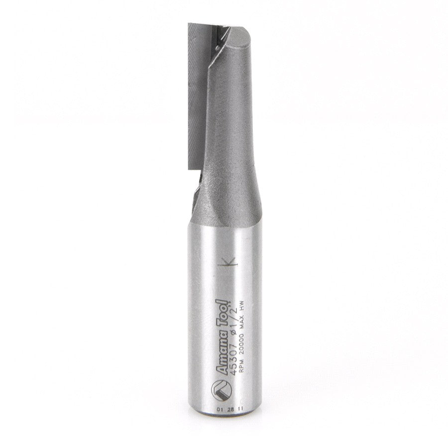 Amana Tool Single Flute 1/2 in Dia. 1/2 in Shank 45307