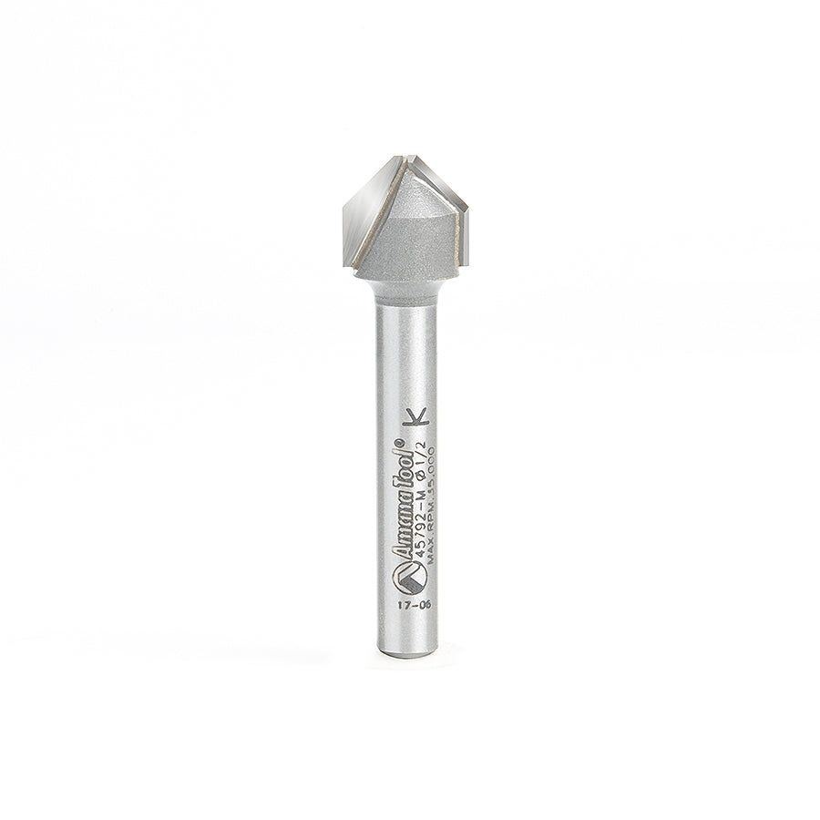 Amana Tool Carbide Tip Folding V-Groove 90 Deg 1/2 in x 3/8 x 6mm 45792-M