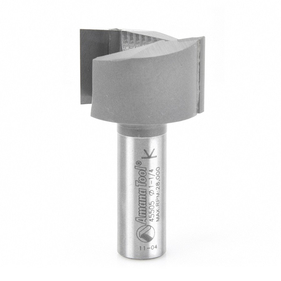 Amana Tool Mortising 1-1/4 in Dia. 1/2 in Shank. 45505