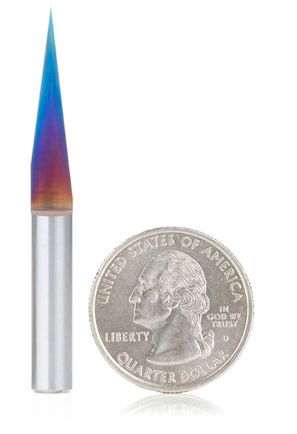 Amana Tool Solid Carbide 15-Deg 0.005 x 1/4 in, Spektra Router Bit 45611-K