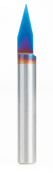 Amana Tool Solid Carbide 30 Deg 0.0108 x 1/4 in, Spektra Router Bit 45620-K
