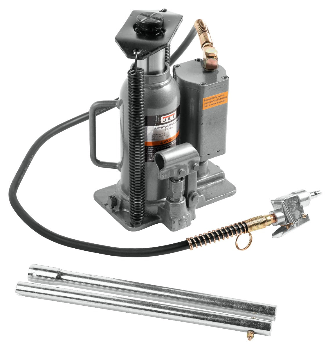 Jet AHJ-12, 12 Ton Air/Hydraulic Bottle Jack 456612