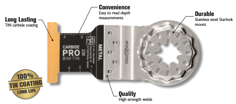 Fein E-Cut Carbide Pro Saw Blade Starlock, 40x32mm, Metal 63502236260