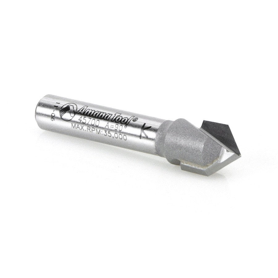 Amana Tool V-Groove 3/8 Dia. 1/4 in Shank 45700
