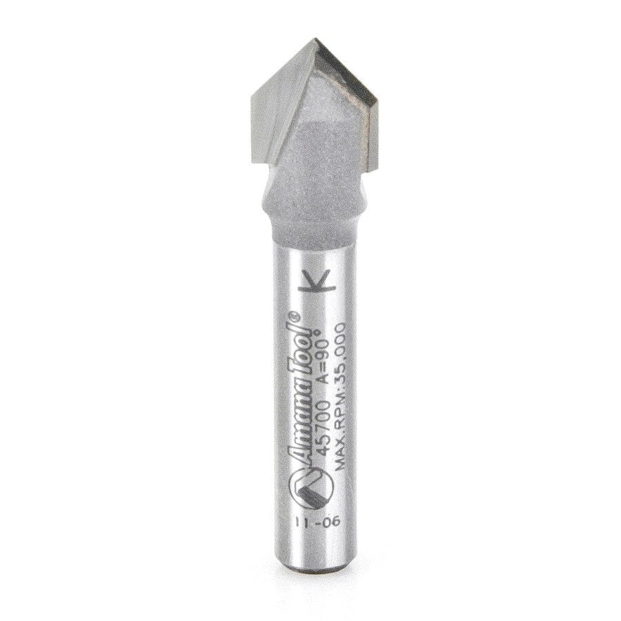Amana Tool V-Groove 3/8 Dia. 1/4 in Shank 45700