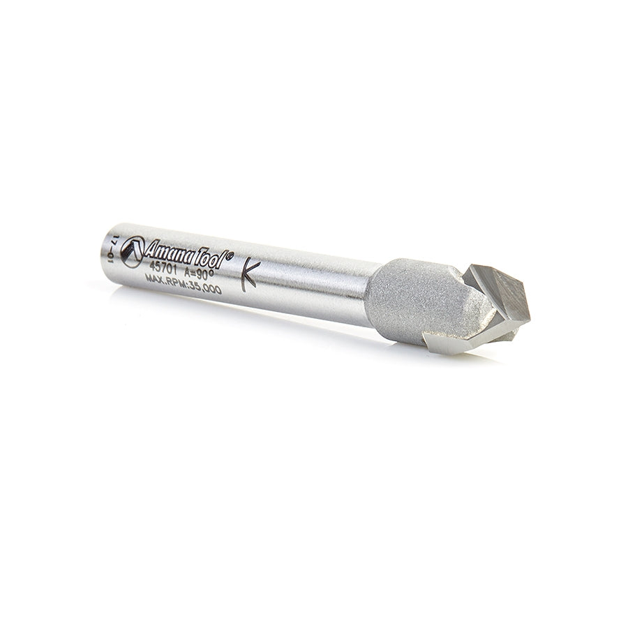 Amana Tool Carbide Tip Zero Point 90-Deg x 3/8 x 1/2 in x 1/4 in 45701