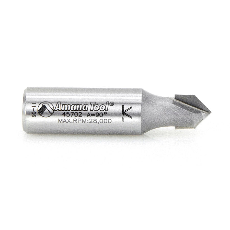 Amana Tool V-Groove 3/8 Dia. 1/2 in Shank. 45702