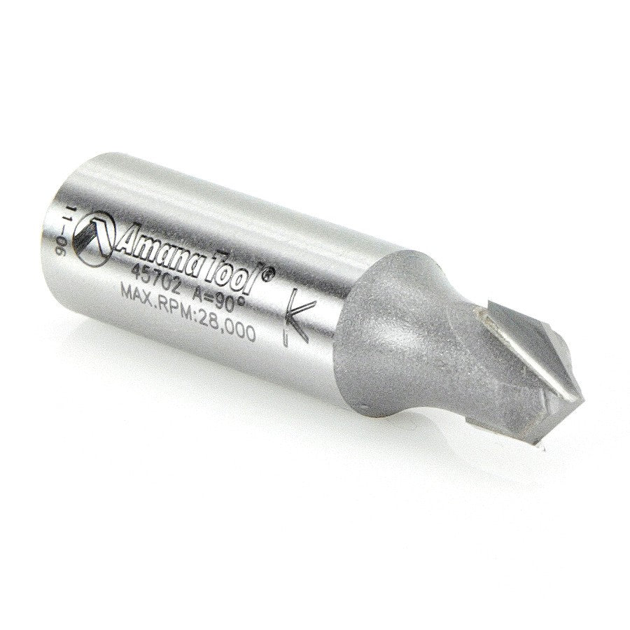 Amana Tool V-Groove 3/8 Dia. 1/2 in Shank. 45702
