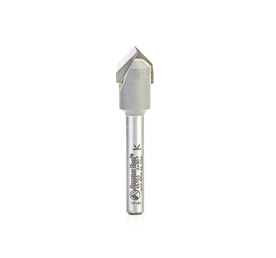 Amana Tool Carbide Tip Zero Point 90 Deg x 1/2 in x 1/2 in x 1/4 in 45703