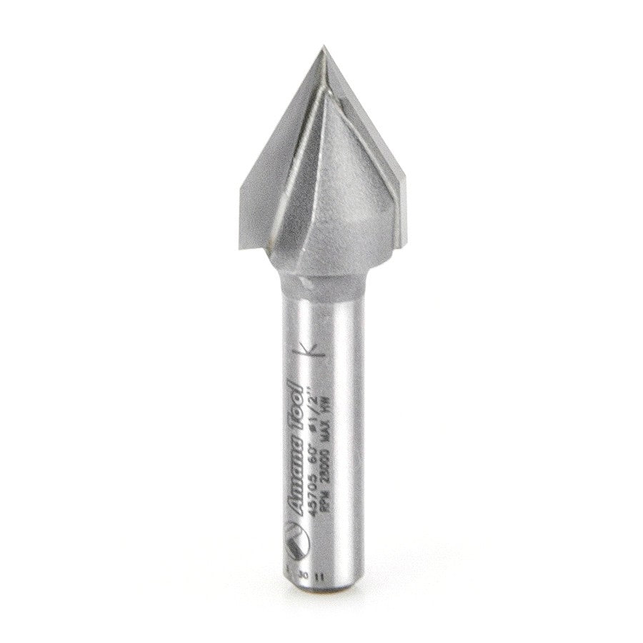 Amana Tool V-Groove 1/2 in Dia. 1/4 in Shank 45705