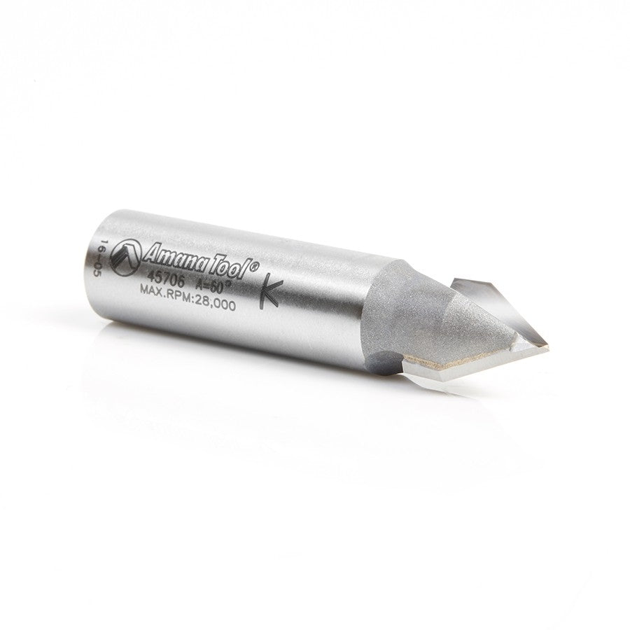 Amana Tool V-Groove 1/2 in Dia. 1/2 in Shank 45706