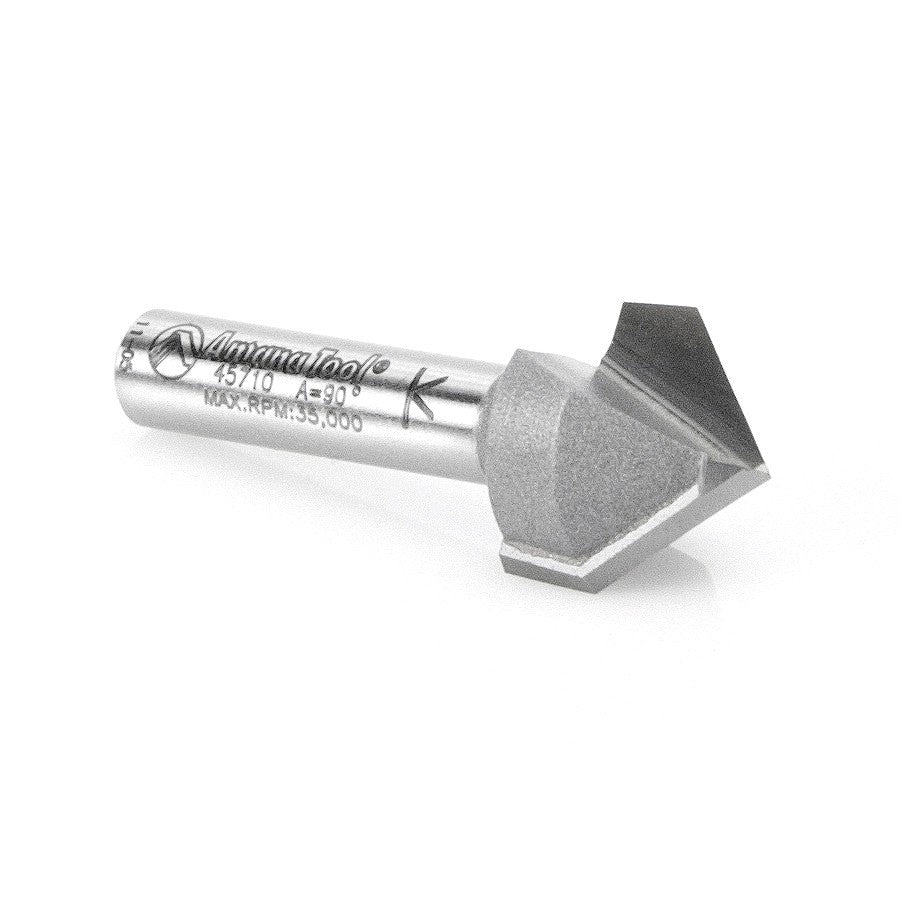 Amana Tool V-Groove 1 in Dia. 1/4 in Shank. 45722