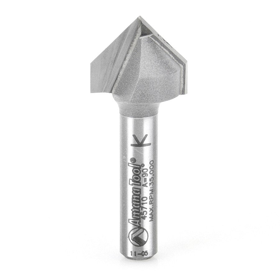 Amana Tool V-Groove 1-1/4 in Dia. 1/2 in Shank 45726
