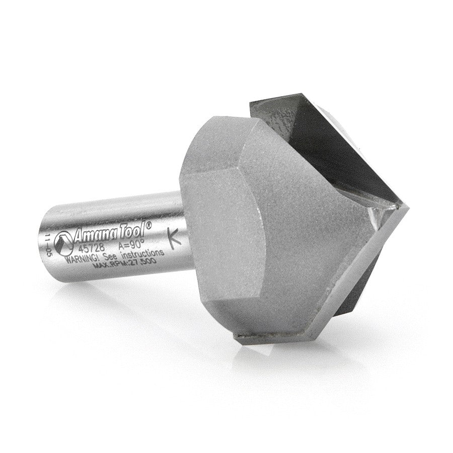 Amana Tool V-Groove 1-1/2 in Dia. 1/2 in Shank 45728