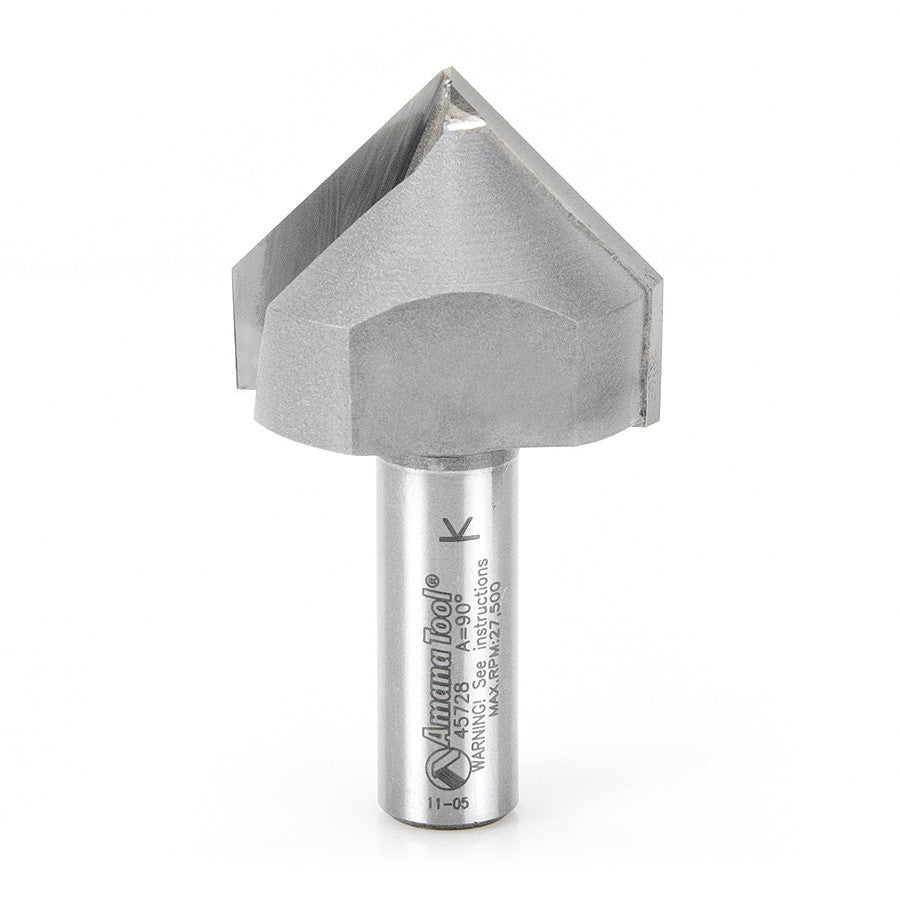 Amana Tool V-Groove 1-1/2 in Dia. 1/2 in Shank 45728