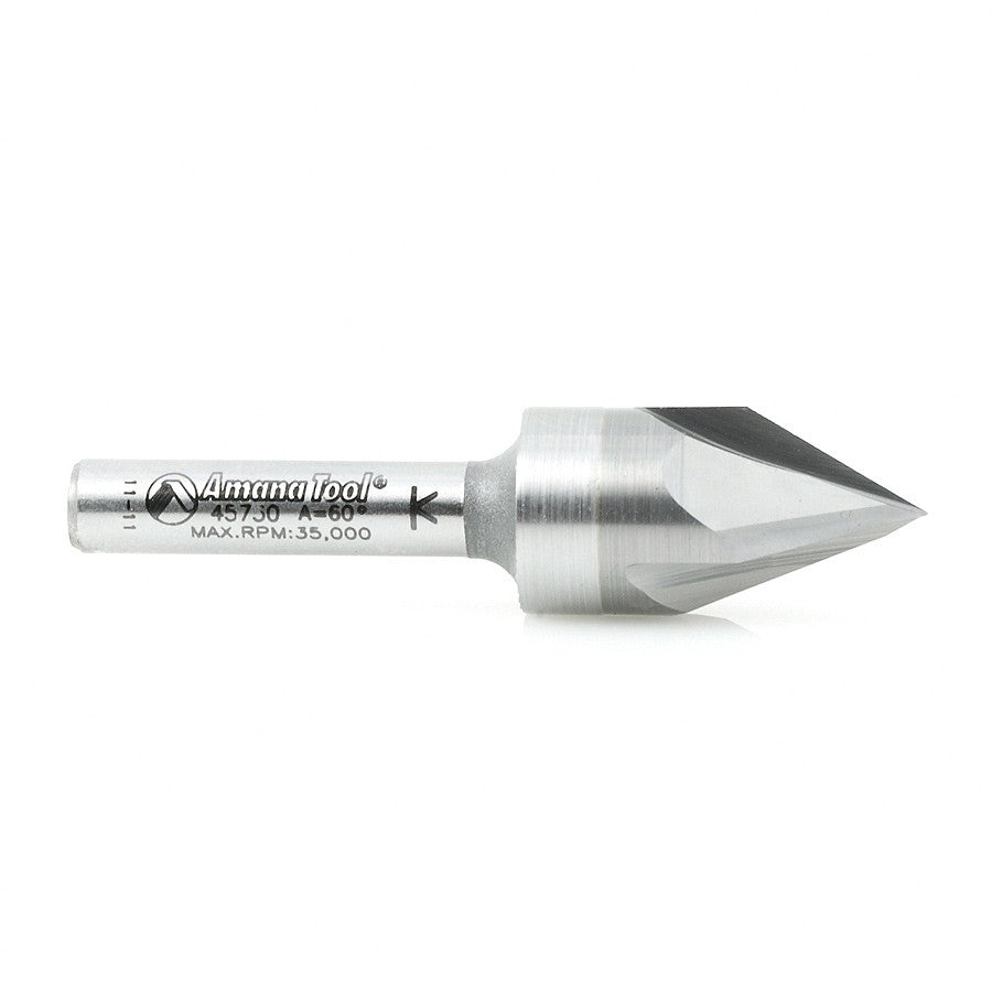Amana Tool V-Groove For Engraving 1/4 in Shank 45730