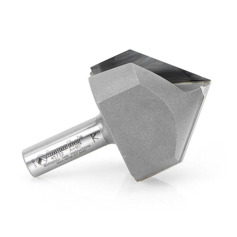 Amana Tool V-Groove 2 in Dia. 1/2 in Shank 45732