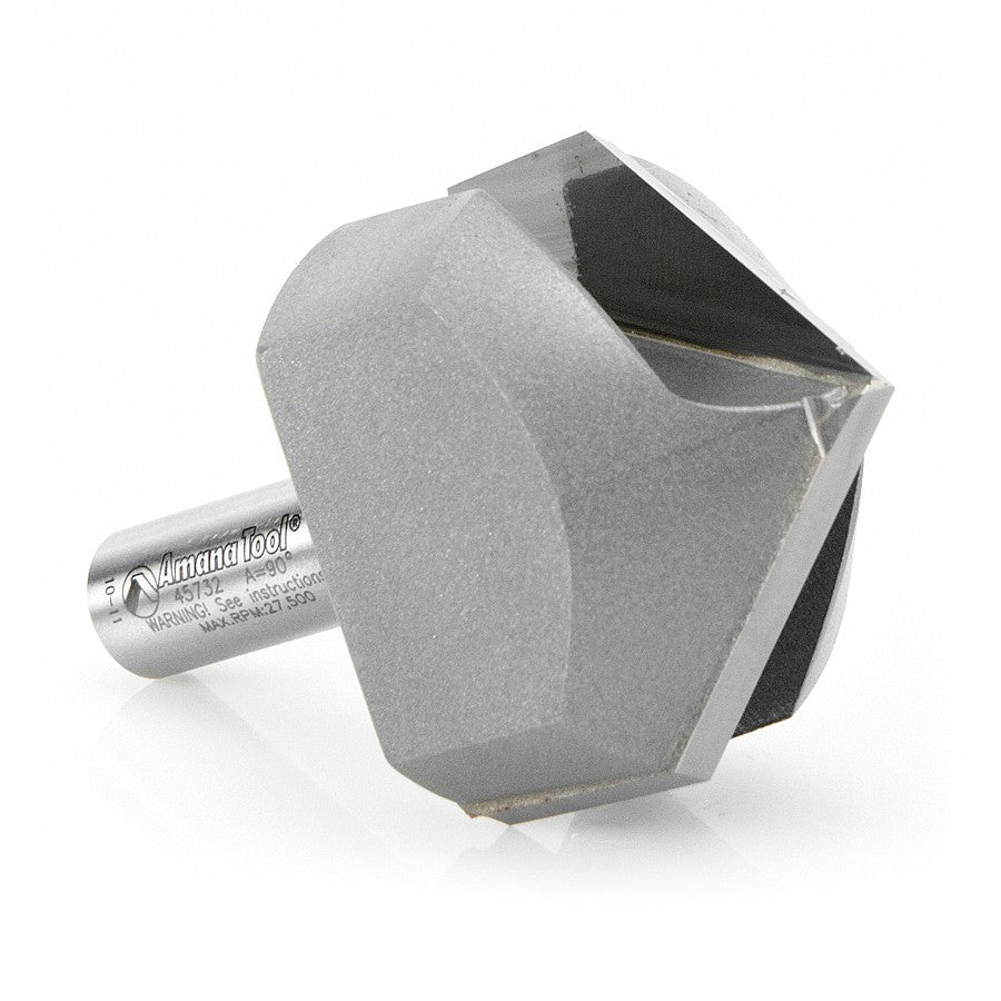 Amana Tool V-Groove 2 in Dia. 1/2 in Shank 45732