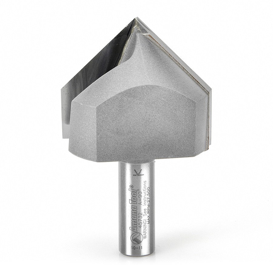 Amana Tool V-Groove 2 in Dia. 1/2 in Shank 45732