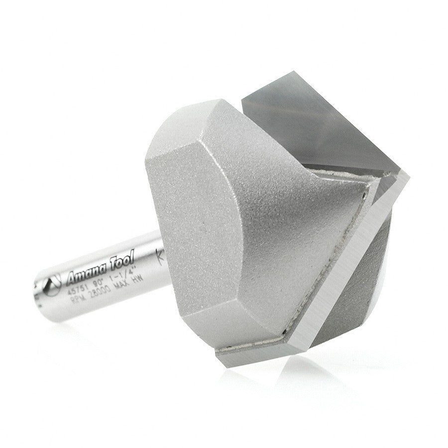 Amana Tool V-Groove 1-1/4 in Dia. 1/4 in Shank. 45752